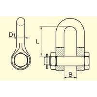 エスコ 12.0ton 強力型シャックル EA638ND-11 1個（直送品）