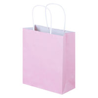 手提げ紙袋　丸紐　パステルカラー　ピンク　SS　1箱（300枚：50枚入×6袋）　スーパーバッグ  オリジナル