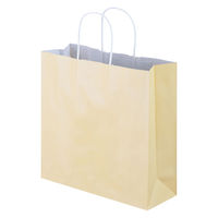 手提げ紙袋　丸紐　パステルカラー　イエロー　M　1パック（3箱計900枚）　スーパーバッグ  オリジナル
