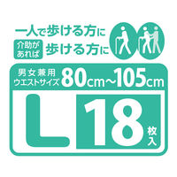 リフレ　大人用紙おむつ　はくパンツ（R）スリムタイプ　L　1箱（108枚：18枚入Ｘ6パック）　リブドゥコーポレーション