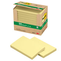 スリーエム(3M) ポストイット ふせん 付箋 再生紙 ノート 75mm×127mm イエロー 1パック（10冊入） 6551-Y