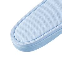 レザー風外縫いスリッパ M ブルー 1箱（20足入）