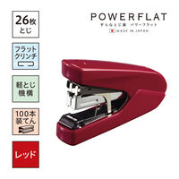 マックス フラットホッチキス パワーフラット 26枚とじ レッド 3個（1個×3） HD-10DFL/R2