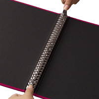 布貼りリングファイル　30穴　A4タテ　背幅34mm　3冊　アスクル　レッド  オリジナル