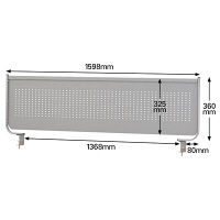 林製作所 デスクトップパネル（スチールタイプ） 幅1600mm用 シルバー 1枚