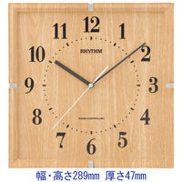 リズム リズム電波時計 ライブリーエミリ（薄茶） 8MY502SR07 1個 縦289×横289mm 壁掛けタイプ 単3電池付き アナログ表示 スイープ秒針