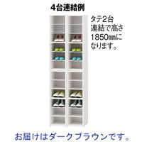 アール・エフ・ヤマカワ　連結シューズラック　ダークブラウン　幅290×奥行350×高さ930mm RFSR-LKDD　1台
