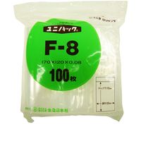 ユニパック（R）（チャック袋）　0.08mm厚　F-8　A6　120×170mm　1箱（3000枚：100枚入×30袋）　生産日本社　セイニチ