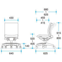 イトーキ　コペル　オフィスチェア　肘無し　ブルー　YCS-BU　1脚　（直送品）