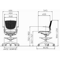 オカムラ グラータ ハイチェア 8142HA FBA1 座面高さ567～767mm（直送品）
