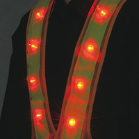 【安全ベスト】 中部物産貿易 LED安全ベスト イエロー×イエロー NL-005 YY 1セット（5着：1着×5）