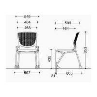 オカムラ グラータチェア4本脚ホワイトシェル レッド 8142WR FBA9（直送品）