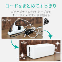 エレコム　ケーブル収納ボックス　6個口　ホワイト　EKC-BOX001WH　（直送品）