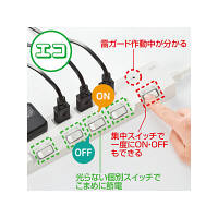 サンワサプライ 節電エコタップ （2P・4個口・1m） 1.2m TAP-S16-1（直送品）