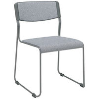 サンケイ スタッキングチェア CM371 布張り ライトグレー 1箱（5脚入）  横連結 ミーティングチェア 会議椅子 幅512mm 日本製