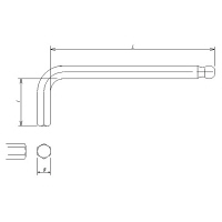トラスコ中山 TRUSCO ボールポイント六角棒レンチ 対辺14.0mm GXB140 1本 125-2763