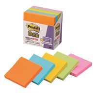 スリーエム(3M) ポストイット ふせん 付箋 強粘着 ノート 75mm×75mm ネオンカラー5色 1セット（5冊入×5） 654-5SSAN