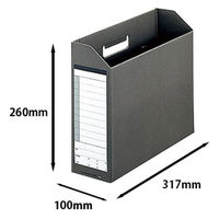 プラス ボックスファイル A4ヨコ 背幅100mm ダークグレー 10冊 業務用パック 87528