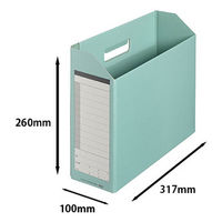 プラス　ボックスファイル　A4ヨコ　背幅100mm　グリーン　緑　10冊　業務用パック　87530