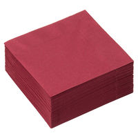 溝端紙工印刷　カラーナプキン　4つ折り　2PLY　ワインレッド　1セット（200枚：50枚入×4袋）  オリジナル