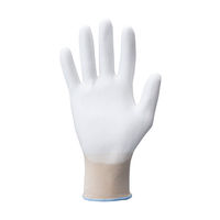 【ウレタン背抜き手袋】 ショーワグローブ 被膜強化パームフィット手袋 B0501 ホワイト M 1セット（10双：1双×10）