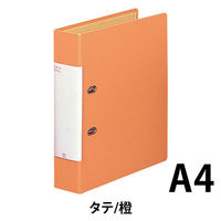 リヒトラブ リクエスト D型リングファイル（くるみ貼り） A4タテ 背幅69mm 橙 G2250-4