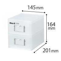 Like-it（ライクイット） A6ファイルユニット（浅）2段 ホワイト 3個 MX-62 ライフモジュール 吉川国工業所