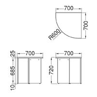 DESIGNA デザイナ ライン コーナーデスク ホワイト（取寄品）