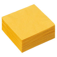 溝端紙工印刷　カラーナプキン　4つ折り　2PLY　イエロー　1セット（200枚：50枚入×4袋）  オリジナル