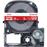 テプラ TEPRA PRO【純正】テープ ビビッドカラー 幅9mm  赤ラベル(白文字) SD9R 1個 キングジム