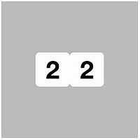 リヒトラブ　ナンバーラベル（モノクロ）　ロールタイプ　「2」　HK751R-2　1ロール（300片入）