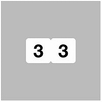 リヒトラブ　ナンバーラベル（モノクロ）　ロールタイプ　「3」　HK751R-3　1ロール（300片入）