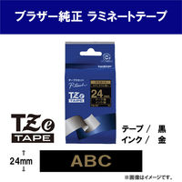 ブラザー ピータッチ テープ 幅24mm 黒ラベル(金文字) TZe-354 1セット(2個)