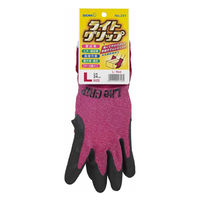 【天然ゴム背抜き手袋】 ショーワグローブ ライトグリップ No.341 レッド L 1双