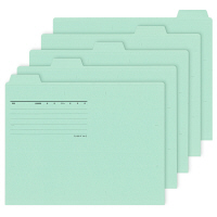 プラス　カットフォルダー　マチなし　5山　ブルー　FL-065IF　87385　1セット（50枚：5枚入×10袋）