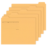 プラス　カットフォルダー　マチなし　5山　イエロー　FL-065IF　87387　1セット（50枚：5枚入×10袋）