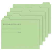 プラス　カットフォルダー　マチなし　5山　グリーン　FL-065IF　87386　1セット（50枚：5枚入×10袋）