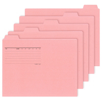 プラス　カットフォルダー　マチなし　5山　ピンク　FL-065IF　87388　1セット（50枚：5枚入×10袋）