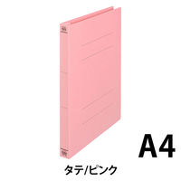 プラス　フラットファイル厚とじ　A4タテ　100冊　ピンク　No.021NW　樹脂製とじ具