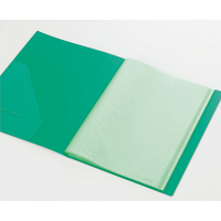 キングジム　クリアーファイルカラーベース（タテ入れ）　A4タテ　40ポケット　緑　1箱（30冊：10冊入×3箱）