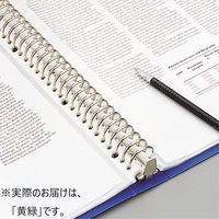 リヒトラブ 交換式（差替式）クリヤーブック 30穴 A4タテ 25ポケット 背幅35mm 黄緑 G3802-6 12冊