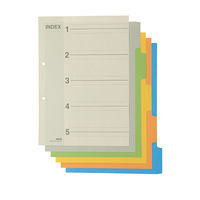 アスクル　カラーインデックス　A4タテ　インデックスシート　2穴　5山　400組（10組入×40袋）  オリジナル