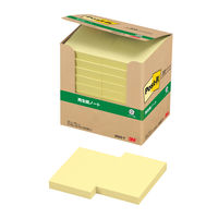 スリーエム(3M) ポストイット ふせん 付箋 再生紙 ノート 75mm×50mm イエロー 1箱（20冊入） 6562-Y