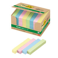 スリーエム(3M) ポストイット ふせん 付箋 再生紙 75mm×12.5mm パステルカラー4色 1箱（40冊入） 5602-K