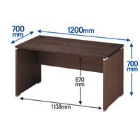 ARAN WORLD EIDOS エイドス 平机 引出し無し ダークブラウン 幅1200×奥行700×高さ700mm 1台（2梱包）