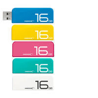スライド式USB2.0メモリー 16GB 5色入パック