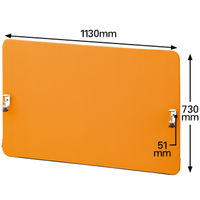 林製作所　クロス張りデスクトップパネル　オレンジ　幅1130×高さ730mm　（飛沫防止・飛沫対策）1枚（直送品）