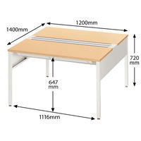 イトーキ サリダLFデスク フリーアドレスデスク 引出し付き ナチュラル 幅1200×奥行1400×高さ720mm 1台（5梱包）