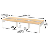 イトーキ サリダLFデスク フリーアドレスデスク 引出し付き ナチュラル 幅3600×奥行1400×高さ720mm 1台（15梱包）