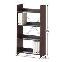 アスプルンド 2WAYハイブリッドシェルフ ダークブラウン 幅690×奥行303×高さ1302mm 1台 4段 カタログスタンド オープンラック